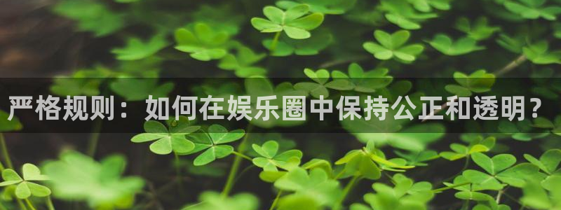 摩臣5平台注册链接：严格规则：如何在娱乐圈中保持公正和透明？